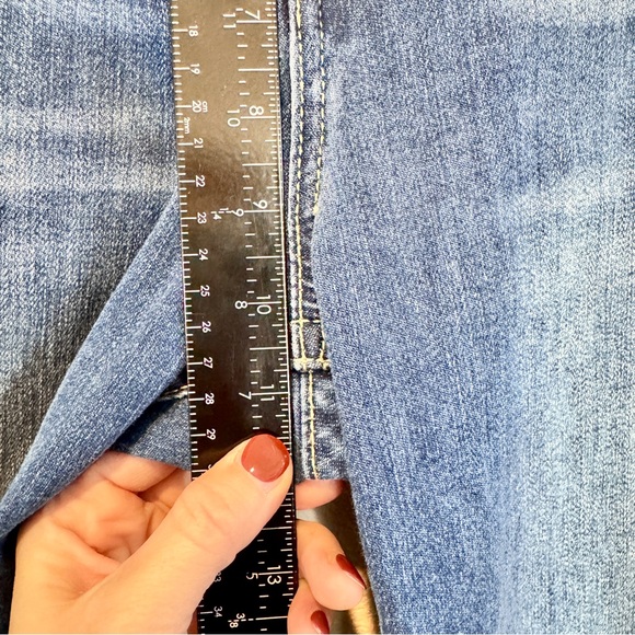 KUT From the Kloth Stevie Straight Leg Jeans Distressed Blue Denim Stretch 14 - Picture 5 of 9